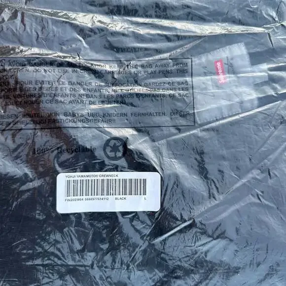 Supreme FW20 Yohji Yamamoto Logo Crewneck Sweatshirt L Black Box Logo